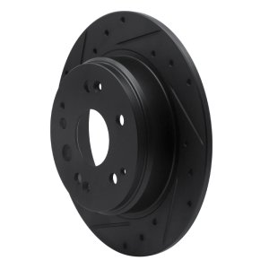 Acura TL Brake Rotor (1) - Rear Left - R1 Concepts - Drilled & Slotted - Black - `99-`11